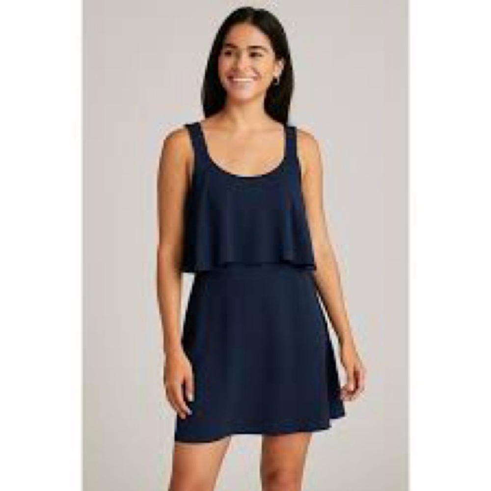 Maeve‎ Blue Sleeveless Layered Midi Dress Size 8